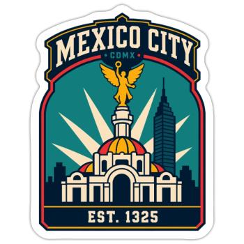 Mexico City CDMX Emblem - Sticker - white matte - Front