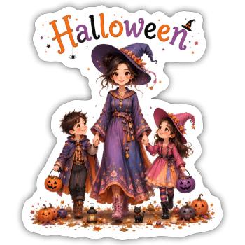 Halloween family  - Sticker - white matte - Front
