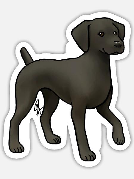 Dog German Shorthaired Pointer Black - Sticker - white matte