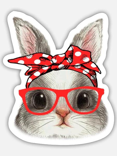 Bunny - Sticker - white matte