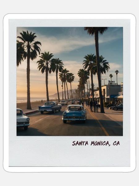 Mono Enterprises "Travels" Santa Monica # 1 - Sticker - white matte
