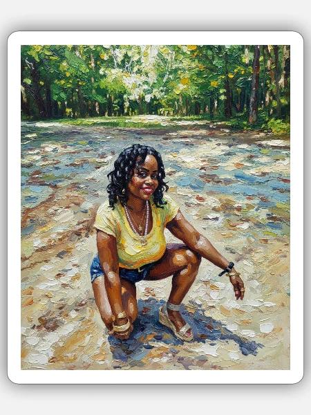 Sunlit Park Portrait - Sticker - white matte