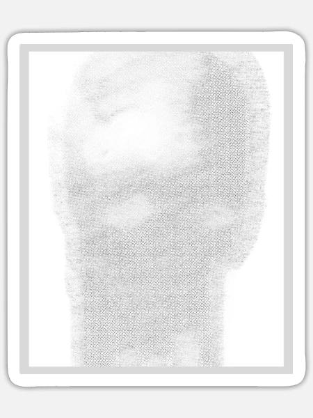Monochrome Skull Halftone - Sticker - white matte