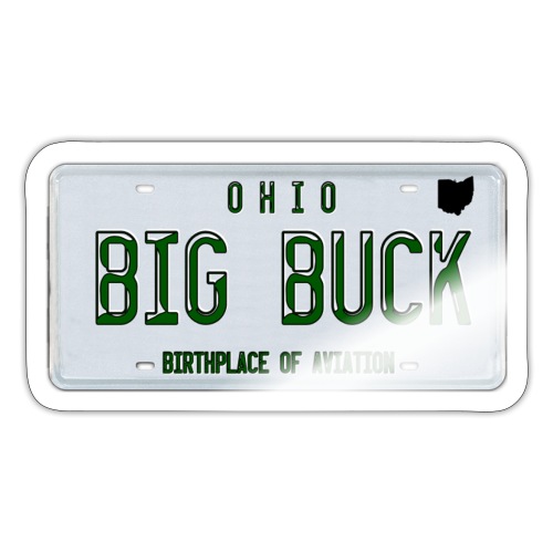 Ohio License Plate Big Buck Camo - Sticker
