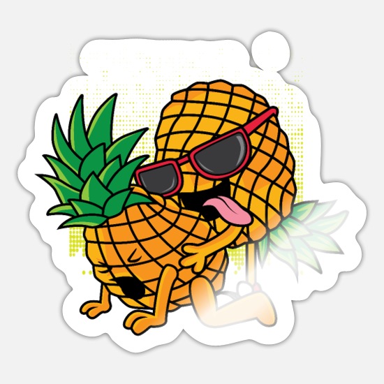 Funny Upside Down Pineapple Swinger Sexy Joke Men' Sticker | Spreadshirt