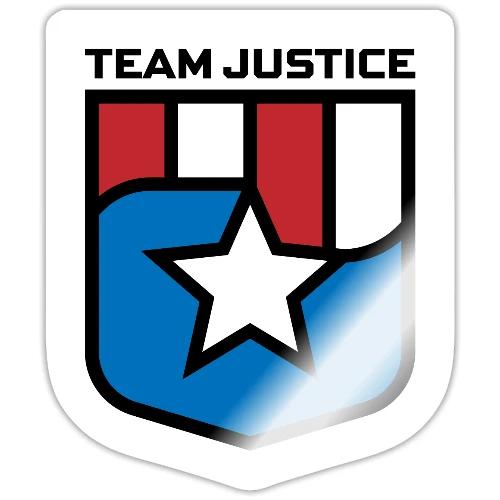 Team Justice Shield Logo white border - Sticker