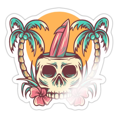 Skull Summer Day - Sticker