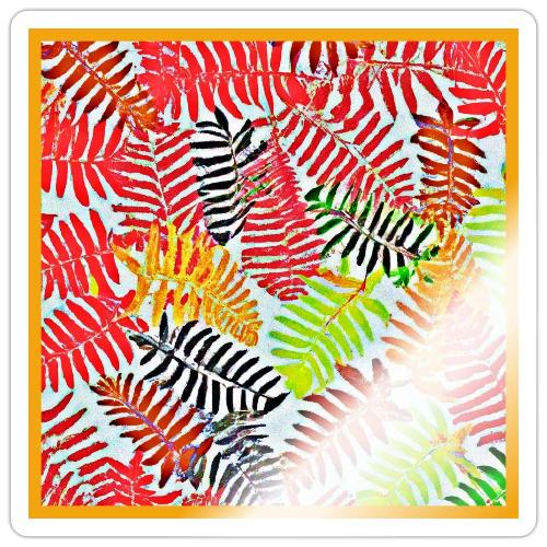 Chic Leaves Artistic Spectrum - Sticker