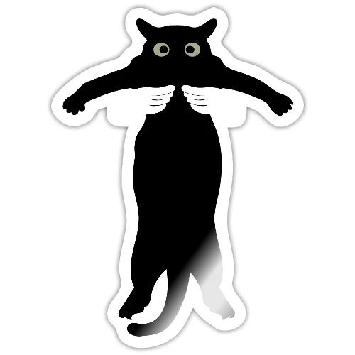 Funny Black Cat Lift - Sticker