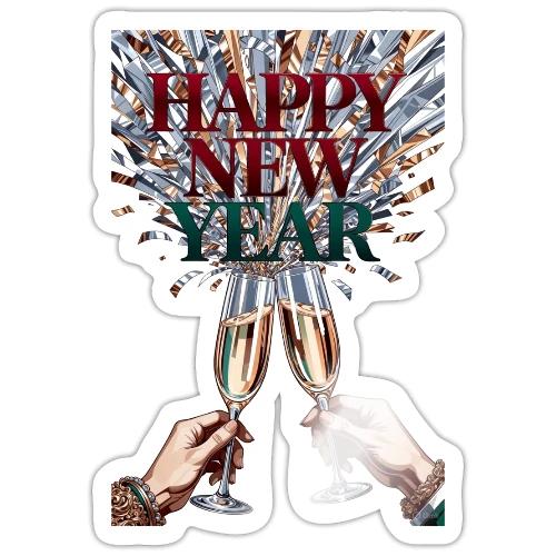 Toasting Hands T-Shirt Confetti Shower Premium - Sticker