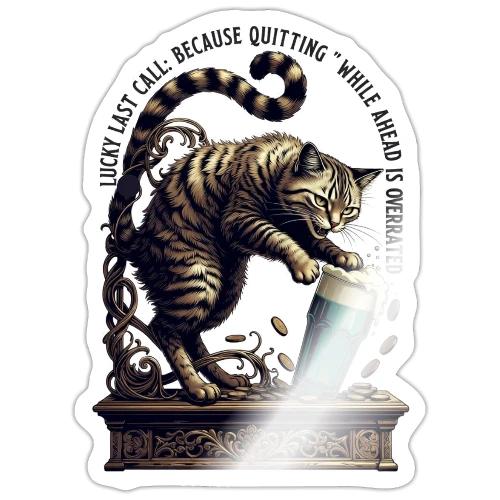 Lucky Last Call Cat Graphic Tee - Sticker
