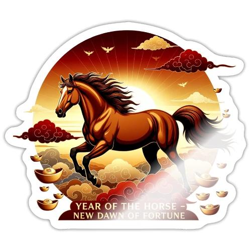 Year of the Horse Sunrise T Shirt, Lunar New Year - Sticker