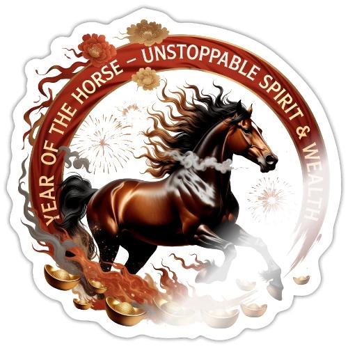 Year of the Horse Fiery Spirit T Shirt, Lunar New - Sticker