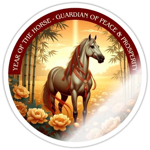 Year of the Horse Guardian T Shirt, Lunar New Year - Sticker