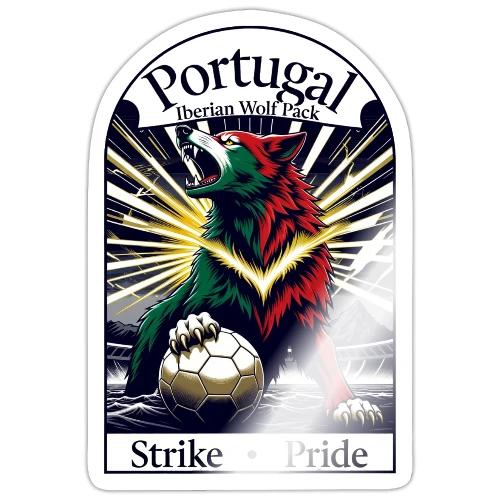 Portugal Iberian Wolf Soccer T Shirt, Pride Gift - Sticker