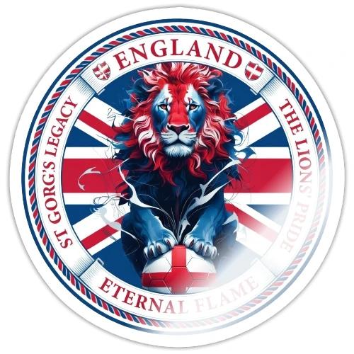England Lion Emblem T Shirt, Flag Pride Gift - Sticker