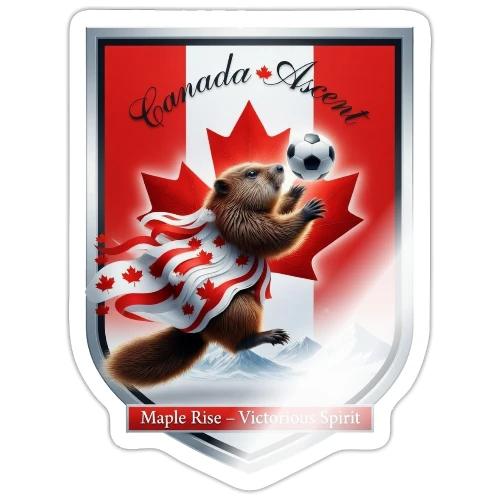 Canada Beaver Ascent T-Shirt, Canadian Pride Gift - Sticker