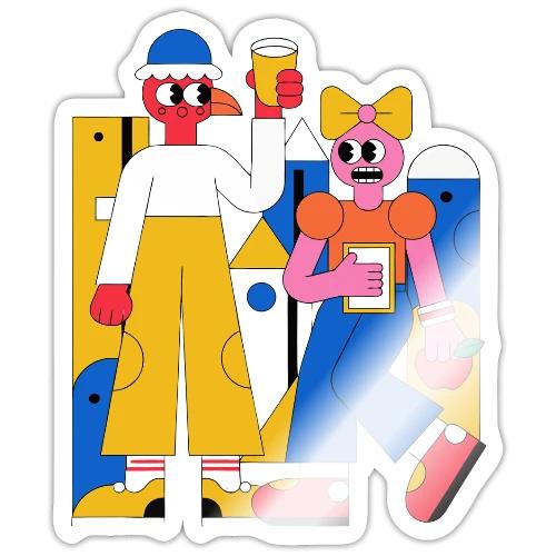 Bold Geometric Duo Pop Art - Sticker