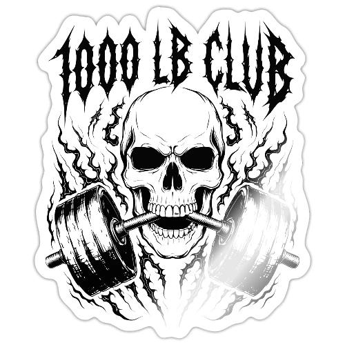 1000 LB Club Skull Barbell Powerlif - Sticker