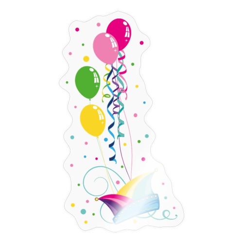 Carnival Fool Cap Mardi Gras Balloons Streamer - Sticker