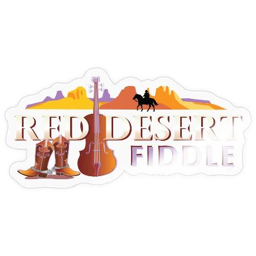 Red Desert Fiddle-White Letters, Cut-Out. - Sticker