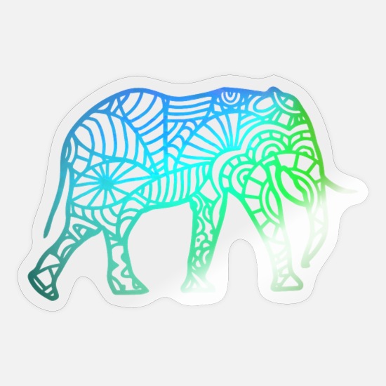 Elephant Mandala drawing colorful africa india' Sticker | Spreadshirt