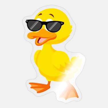 Duck Sunglasses Yellow Cute Gift for Kids Children' Sticker | Spreadshirt