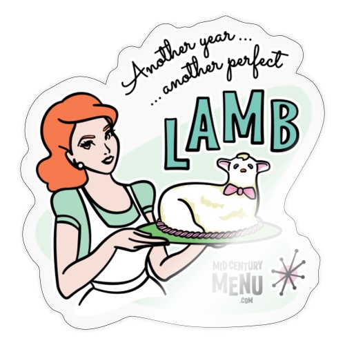 Perfect Vintage Easter Lamb Cake Retro Design - Sticker