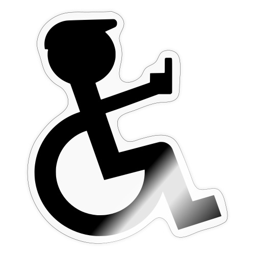 Wheelchair user giving the finger, fun humor * - Sticker