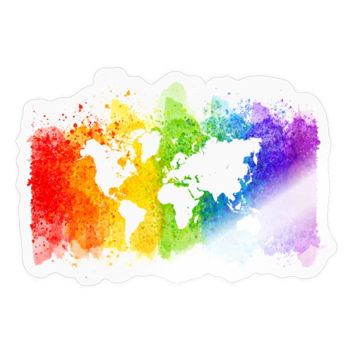 Pride Rainbow Map World - Sticker