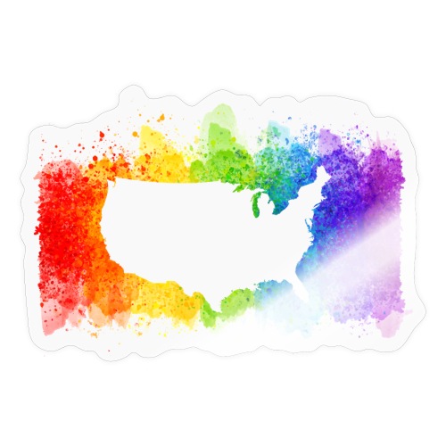 Pride Rainbow Map USA - Sticker