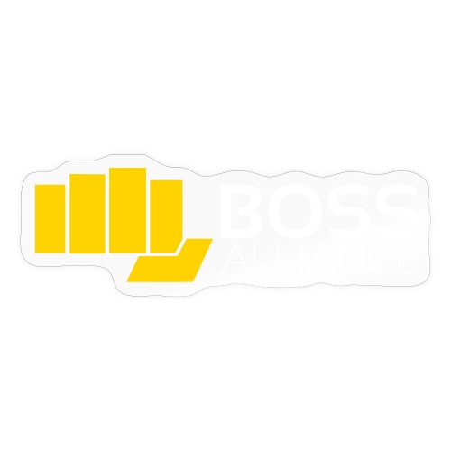 BOSS Fist - White Text - Horizontal - Sticker