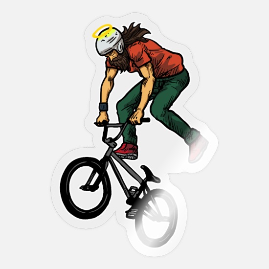 Cool Jesus BMX Bicycle Gift Idea' Sticker | Spreadshirt
