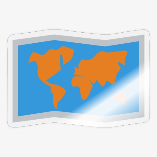Blue Orange map fold - Sticker