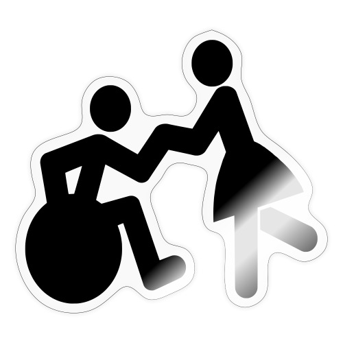 Dancing male wheelchair user with a lady * - Sticker