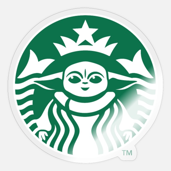 Baby Yoda Starbucks Sticker' Sticker