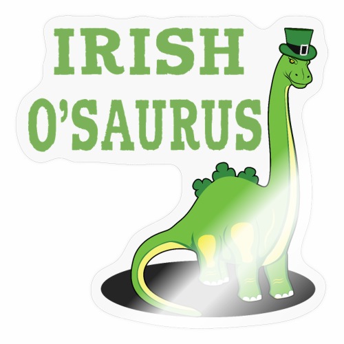 St Patrick's Day Irish Dinosaur St Paddys Shamrock - Sticker