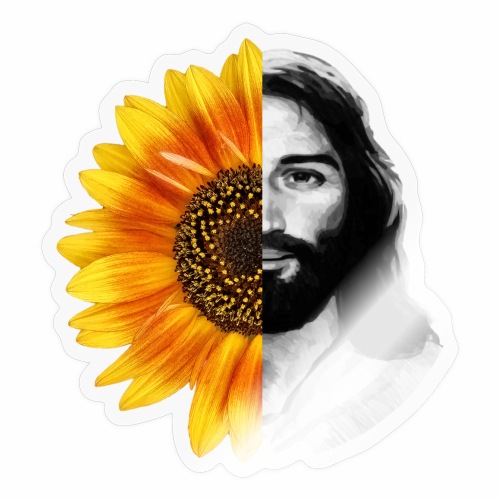 Jesus Christ Sunflower Christian God Faith Flower - Sticker