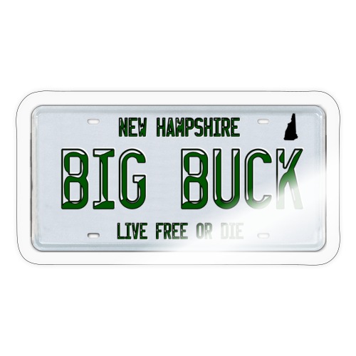 Big Buck NH License Plate Camo - Sticker