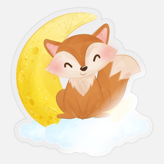 Cute cartoon fox with moon sleepy fox gifts' Sticker