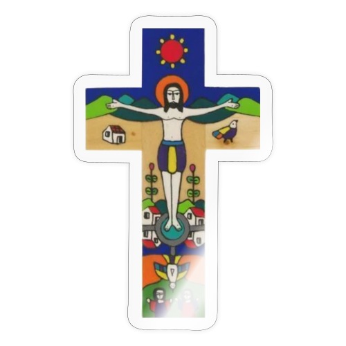 christian cross with jesus - Sticker