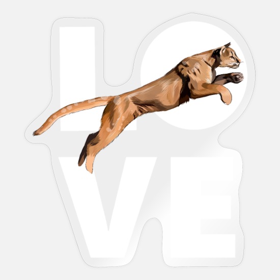 Cougar Lover Puma Jumping' Sticker | Spreadshirt