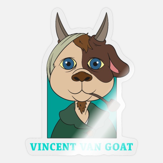 Funny Van Gogh Pun Design for a Goat Farmer' Sticker | Spreadshirt