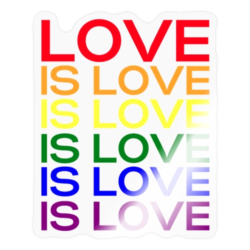 LGBTQ Gay Pride Flag Love Is Love - Sticker