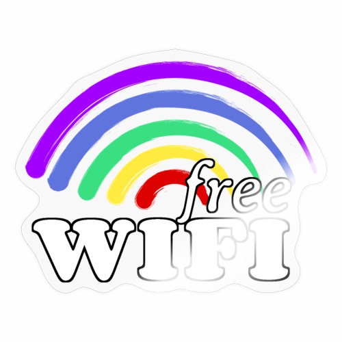 Funny Free Gay Pride Rainbow WiFi - Send Love - Sticker