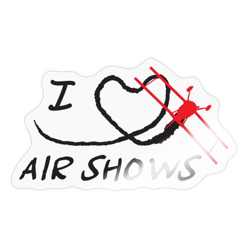 I Heart Airshows (Black Text) - Sticker