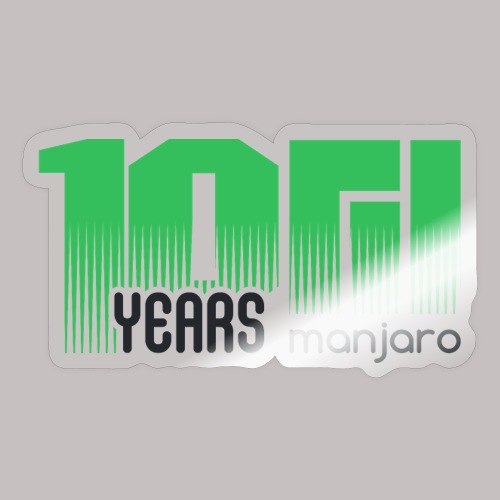 10 years Manjaro black - Sticker