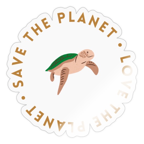 love the planet turtle t shirt design - Sticker