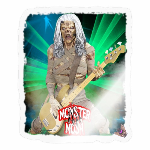Monster Mosh Mummy Bass Guitarist - Sticker