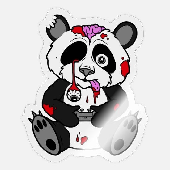 Zombie Panda Gamer Drop Geek Emo Scene Tattoo' Sticker | Spreadshirt